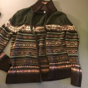 Carolyn Taylor zip up sweater Medium